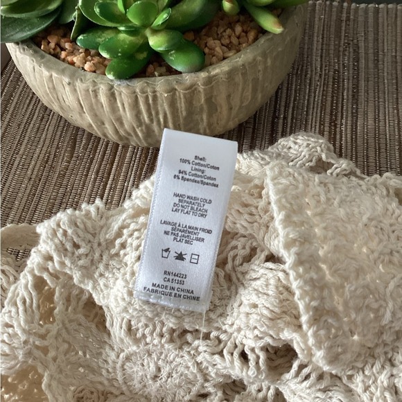 Anthro Bishop + Young Crochet Boho Crop Top - S - Picture 6 of 7